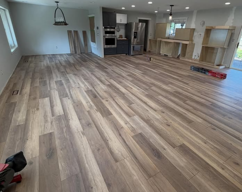 Whole home hardwood flooring installation