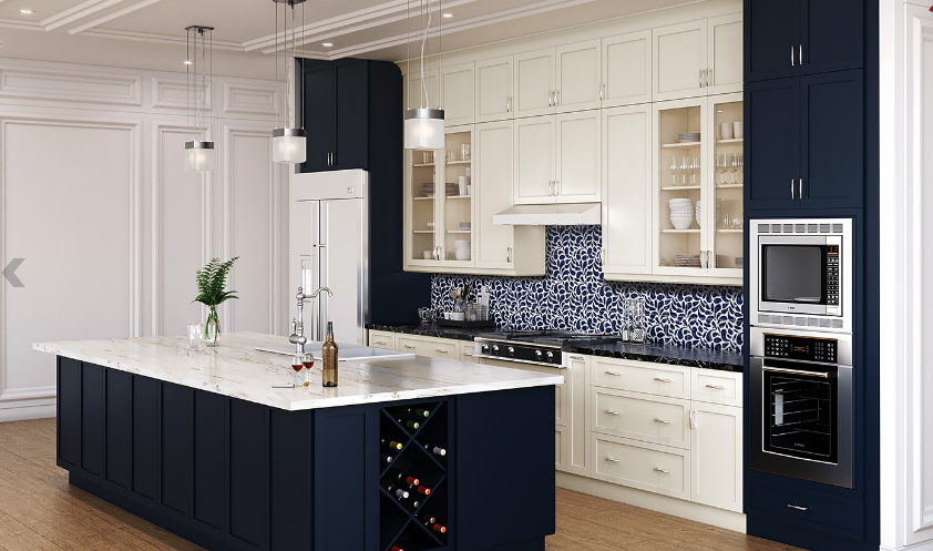 Custom kitchen remodel with island and stone countertops